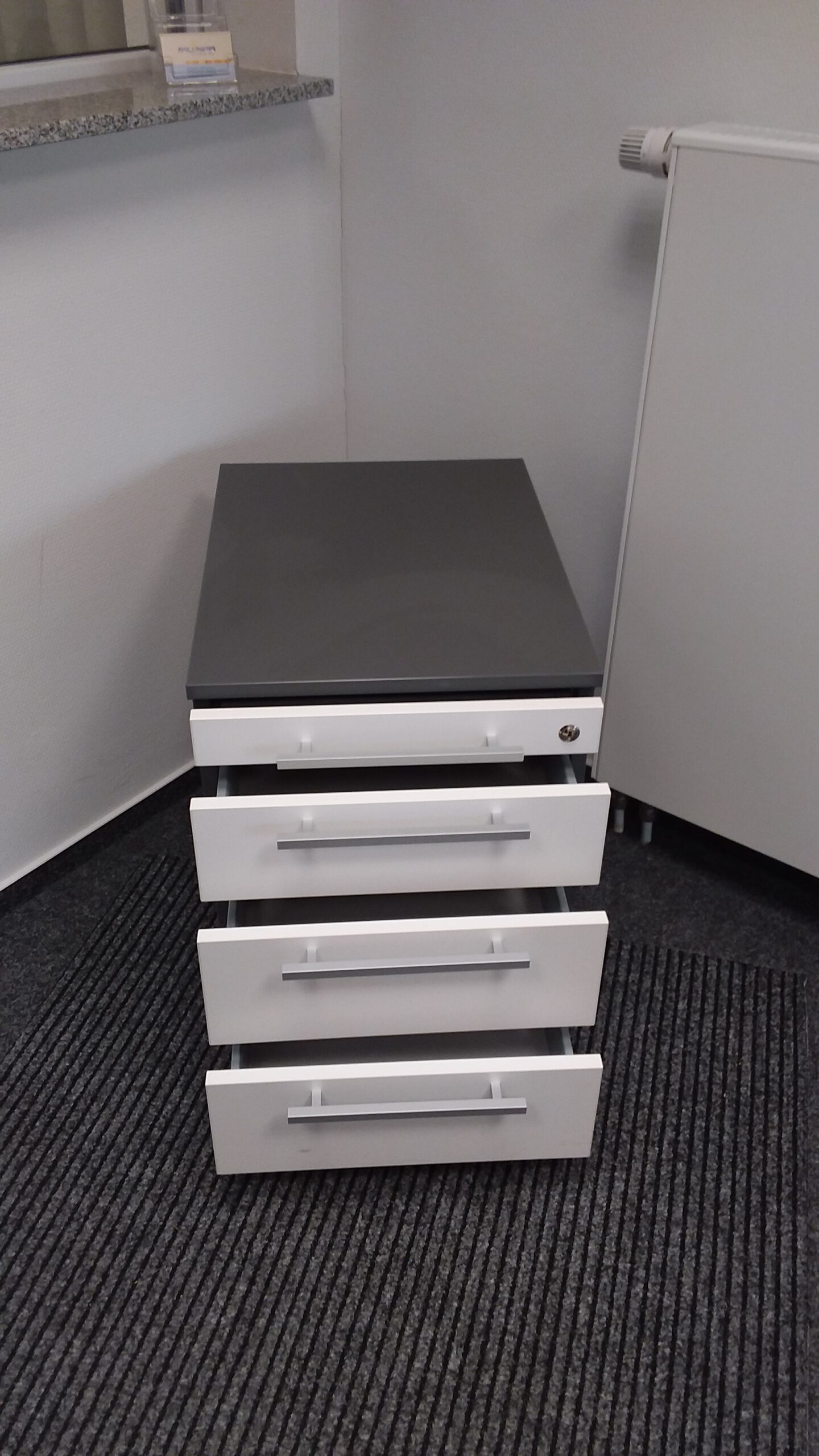 Rollcontainer 4-fach mit Schubladen, 2x, hellgrau, solide Ausführung – Bild 3